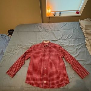 IZOD Checkered Dress Shirt, Red - Men’s Size L